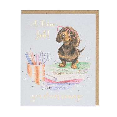 Wrendale Designs 'Clever Sausage' Dachshund New Job Card| Online For Equine