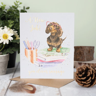 Wrendale Designs 'Clever Sausage' Dachshund New Job Card| Online For Equine