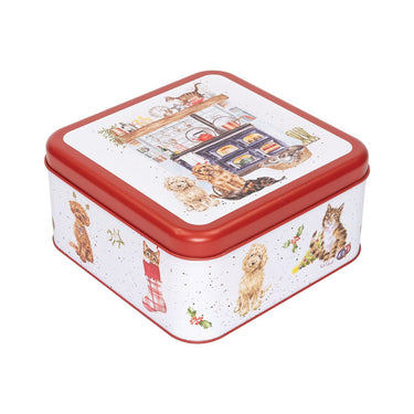 Wrendale Designs 'Country Kitchen' Dog And Cat Christmas Square Tin| Online For Equine