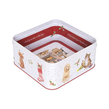 Wrendale Designs 'Country Kitchen' Dog And Cat Christmas Square Tin| Online For Equine