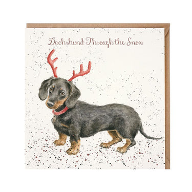 Wrendale Designs 'Dachshund Through The Snow' Dachshund Christmas Card| Online For Equine