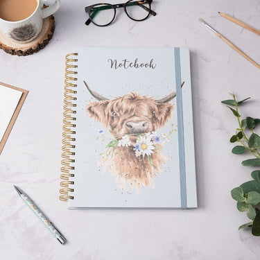 Wrendale Designs 'Daisy Coo' Highland Cow A4 Notebook| Online For Equine