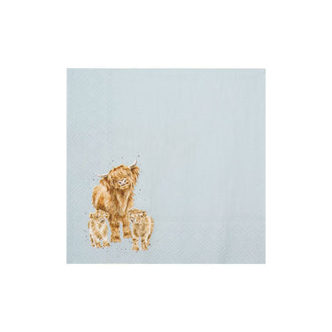 Wrendale Designs 'Daisy Coo' Highland Cow Cocktail Napkin| Online For Equine