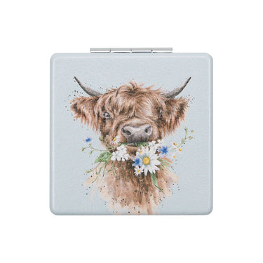 Wrendale Designs 'Daisy Coo' Highland Cow Compact Mirror| Online For Equine