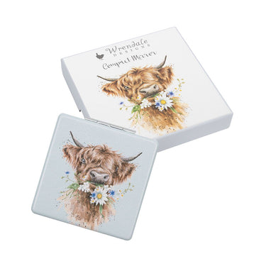 Wrendale Designs 'Daisy Coo' Highland Cow Compact Mirror| Online For Equine