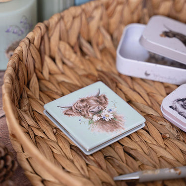 Wrendale Designs 'Daisy Coo' Highland Cow Compact Mirror| Online For Equine