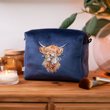 Wrendale Designs 'Daisy Coo' Highland Cow Embroidered Cosmetic Bag| Online For Equine