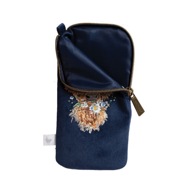 Wrendale Designs 'Daisy Coo' Highland Cow Embroidered Glasses Pouch| Online For Equine