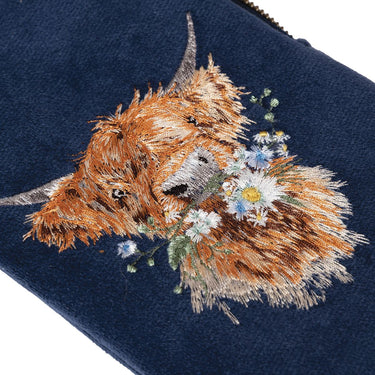 Wrendale Designs 'Daisy Coo' Highland Cow Embroidered Glasses Pouch| Online For Equine