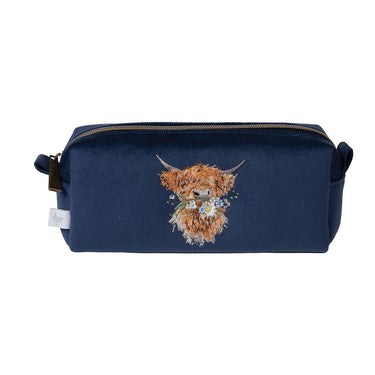 Wrendale Designs 'Daisy Coo' Highland Cow Embroidered Make Up Brush Bag| Online For Equine