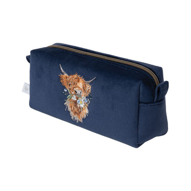 Wrendale Designs 'Daisy Coo' Highland Cow Embroidered Make Up Brush Bag| Online For Equine