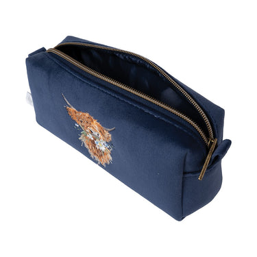 Wrendale Designs 'Daisy Coo' Highland Cow Embroidered Make Up Brush Bag| Online For Equine