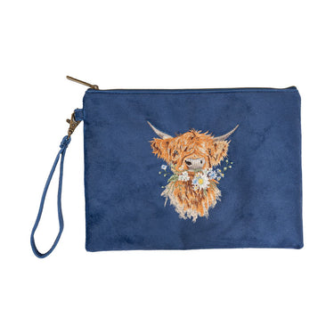 Wrendale Designs 'Daisy Coo' Highland Cow Embroidered Pouch| Online For Equine
