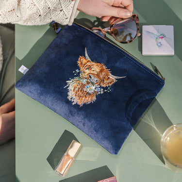 Wrendale Designs 'Daisy Coo' Highland Cow Embroidered Pouch| Online For Equine