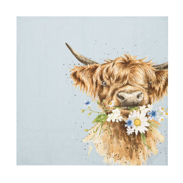 Wrendale Designs 'Daisy Coo' Highland Cow Lunch Napkin| Online For Equine