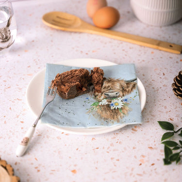 Wrendale Designs 'Daisy Coo' Highland Cow Lunch Napkin| Online For Equine