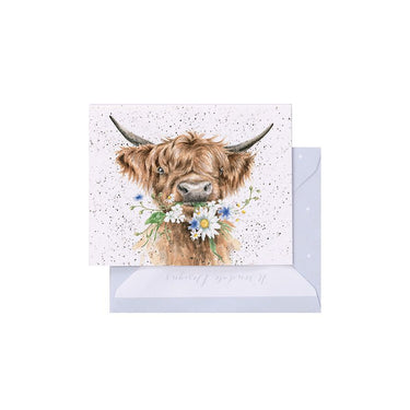 Wrendale Designs 'Daisy Coo' Highland Cow Mini Card| Online For Equine