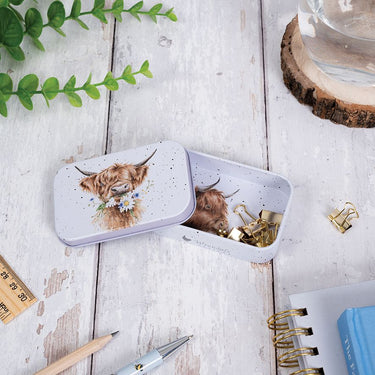 Wrendale Designs 'Daisy Coo' Highland Cow Mini Gift Tin| Online For Equine
