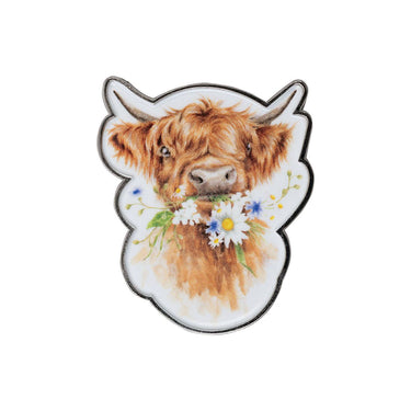 Wrendale Designs 'Daisy Coo' Highland Cow Pin Badge| Online For Equine