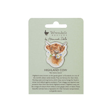 Wrendale Designs 'Daisy Coo' Highland Cow Pin Badge| Online For Equine