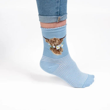 Wrendale Designs 'Daisy Coo' Highland Cow Socks| Online For Equine