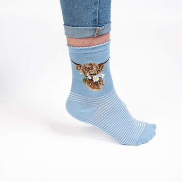 Wrendale Designs 'Daisy Coo' Highland Cow Socks| Online For Equine