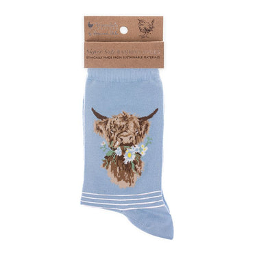 Wrendale Designs 'Daisy Coo' Highland Cow Socks| Online For Equine