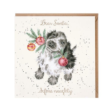 Wrendale Designs 'Dear SantaDefine Naughty' Spaniel Christmas Card| Online For Equine