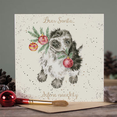Wrendale Designs 'Dear SantaDefine Naughty' Spaniel Christmas Card| Online For Equine