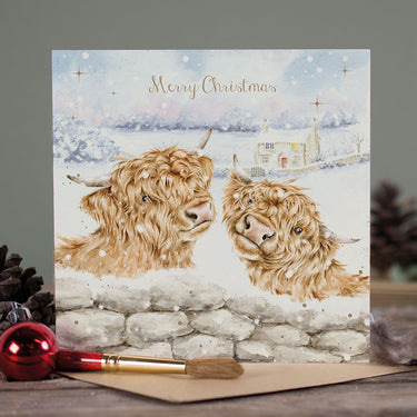 Wrendale Designs 'Deck The Horns' Highland Cow Christmas Card| Online For Equine