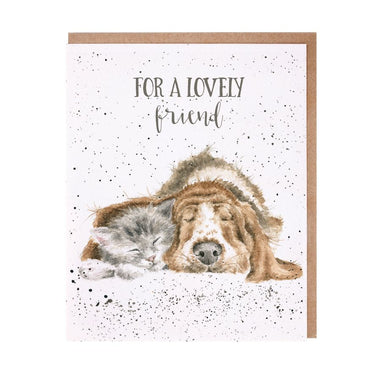 Wrendale Designs 'Dog And Catnap' Basset Hound & Cat Card| Online For Equine