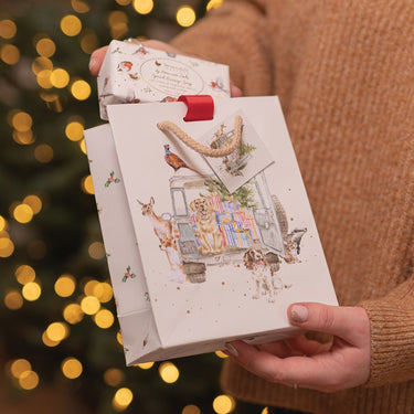 Wrendale Designs 'Driving Home For Christmas' Small Animal Gift Bag| Online For Equine