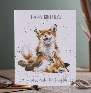 Wrendale Designs 'Favourite Bad Influence' Fox Birthday Card| Online For Equine