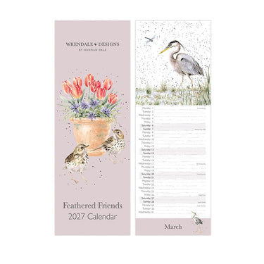 Wrendale Designs 'Feathered Friends' Bird Slim Calendar 2027| Online For Equine
