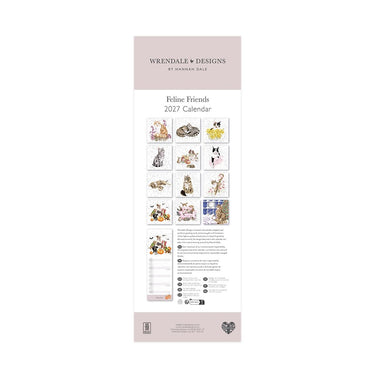 Wrendale Designs 'Feline Friends' Cat Slim Calendar 2027| Online For Equine