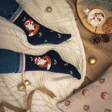 Wrendale Designs 'Festive Fox' Fox Socks| Online For Equine