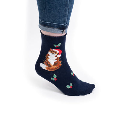 Wrendale Designs 'Festive Fox' Fox Socks| Online For Equine