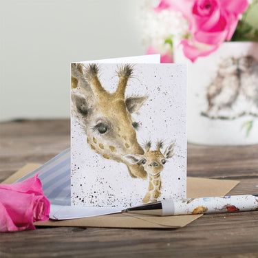Wrendale Designs 'First Kiss' Giraffe Mini Card| Online For Equine