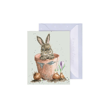 Wrendale Designs 'Flower Pot Bunny' Rabbit Mini Card| Online For Equine