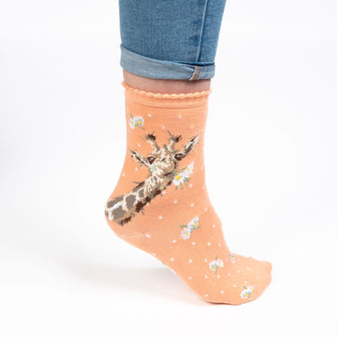 Wrendale Designs 'Flowers' Giraffe Socks| Online For Equine
