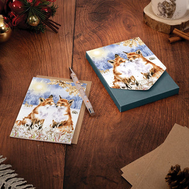 Wrendale Designs 'Footprints In The Snow' Fox Christmas Card Pack| Online For Equine