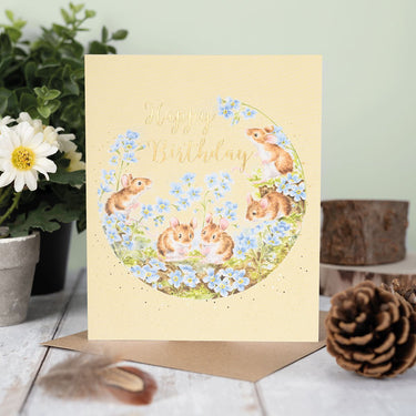 Wrendale Designs 'Forget Me Not' Mouse Birthday Card| Online For Equine
