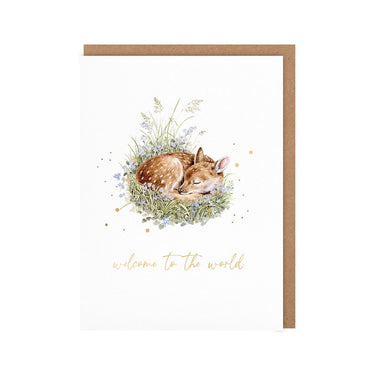 Wrendale Designs 'Gentle Fawn' Deer New Baby Little Sentiment Card| Online For Equine