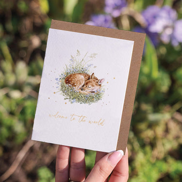 Wrendale Designs 'Gentle Fawn' Deer New Baby Little Sentiment Card| Online For Equine