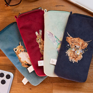 Wrendale Designs 'Golden Hour' Hare Embroidered Glasses Pouch| Online For Equine