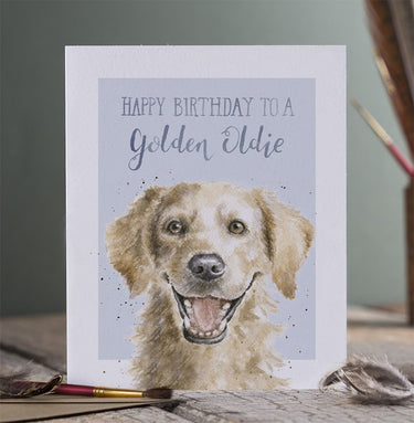 Wrendale Designs 'Golden Oldie' Golden Retriever Birthday Card| Online For Equine