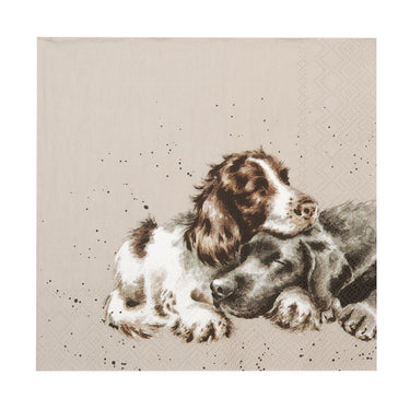 Wrendale Designs 'Growing Old Together' Spaniel And Labrador Lunch Napkin| Online For Equine