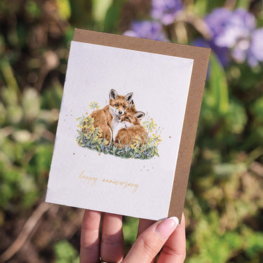 Wrendale Designs 'Growing Wild Together' Fox Anniversary Little Sentiment Card| Online For Equine