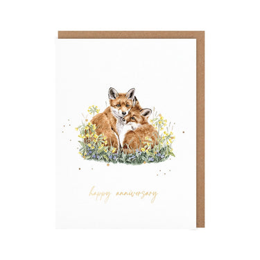 Wrendale Designs 'Growing Wild Together' Fox Anniversary Little Sentiment Card| Online For Equine