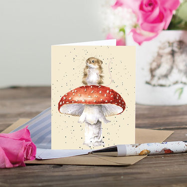 Wrendale Designs 'He'S A Fun-Gi' Mouse Mini Card| Online For Equine